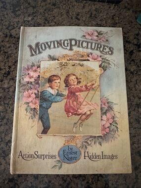 Moving Pictures by Ernest Nister Vintage Children’s Pop Book - Pink & Blue Cover